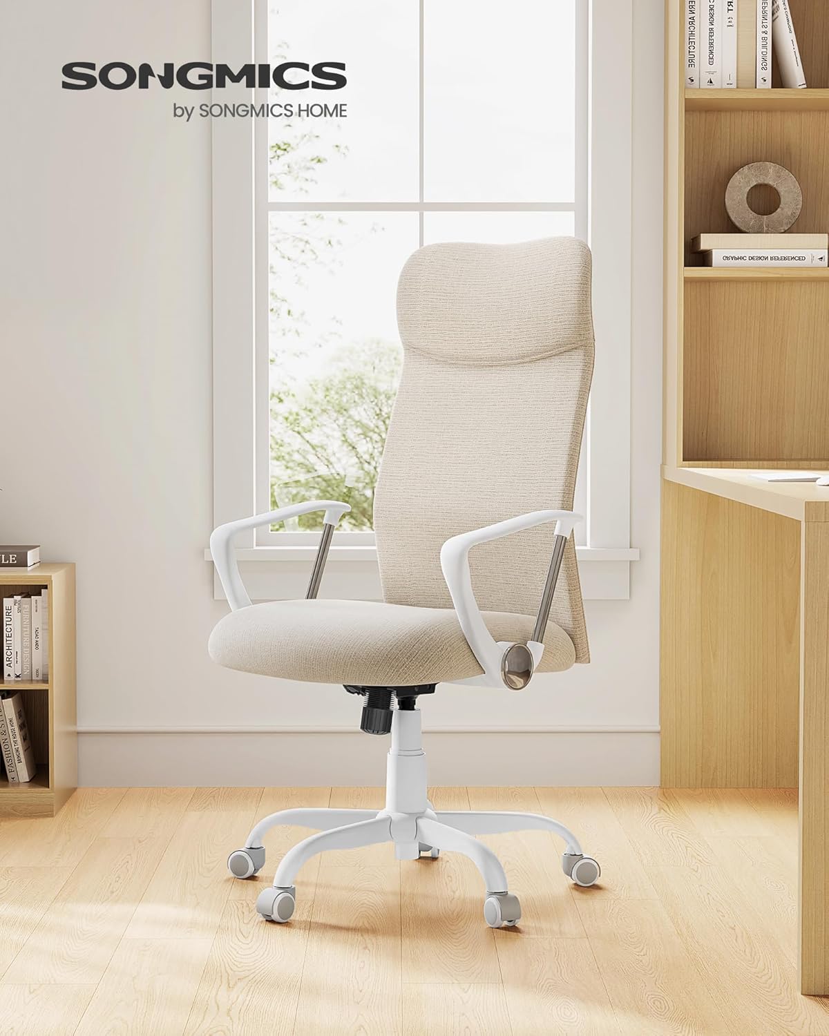 Ergonomischer Bürostuhl, höhenverstellbar, neigbar, Cappuccinobeige 1