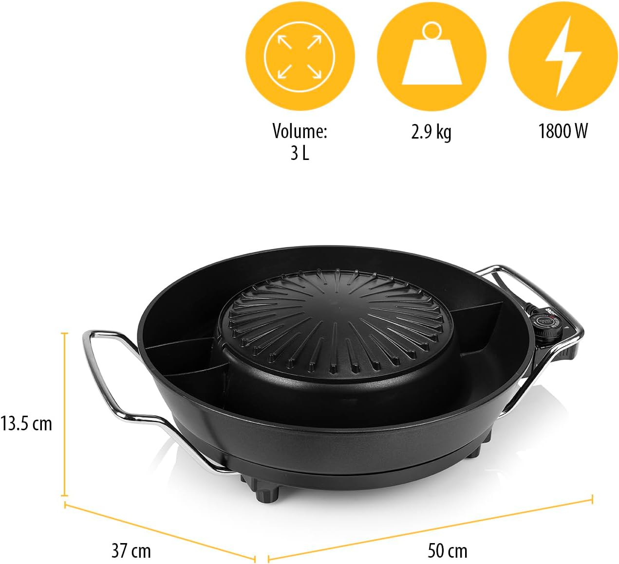 PZ-9131 - Koreanischer Grill & Hot Pot für 4 Personen, Koreanischer Hot Pot & Grill 36 cm ⌀