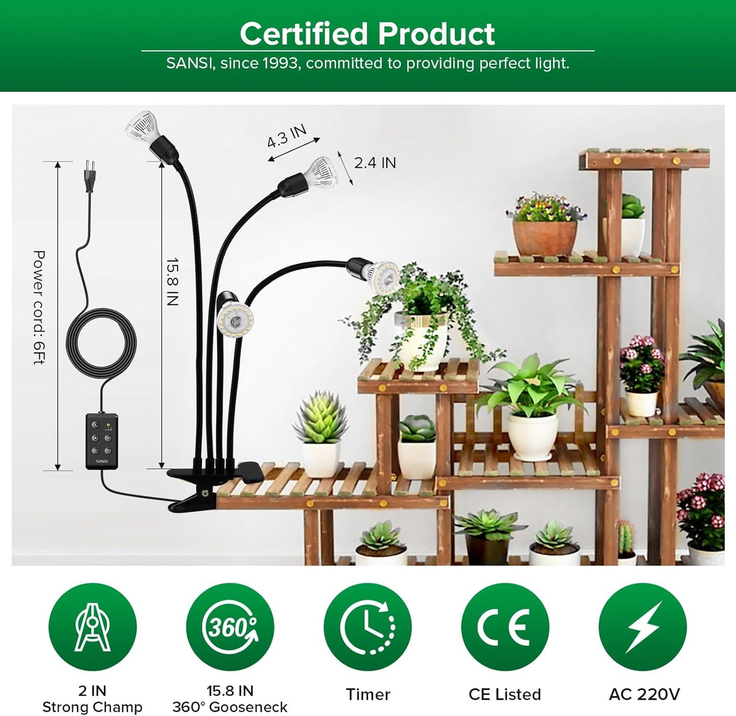 LED-Pflanzenlampe, 40W mit Timer
