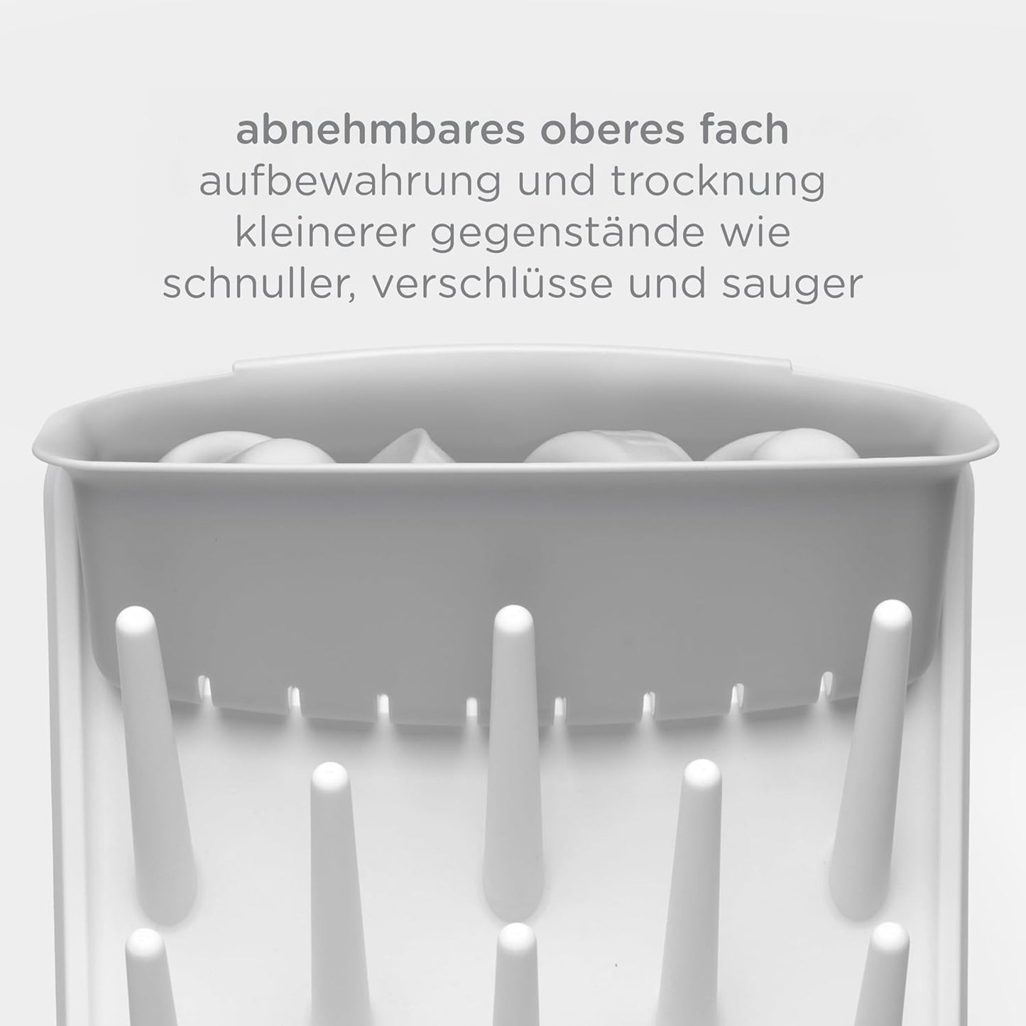 Vertical Babyflaschen-Abtropfgestell, Grey Bottle Drying Rack