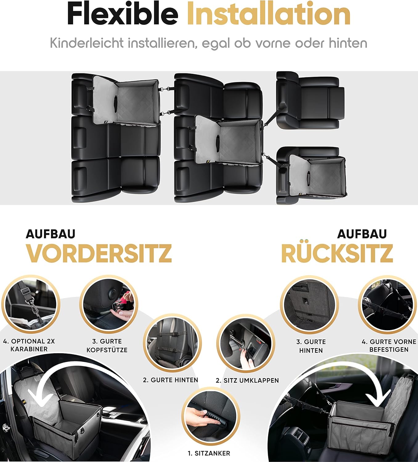Hundeautositz, Grau