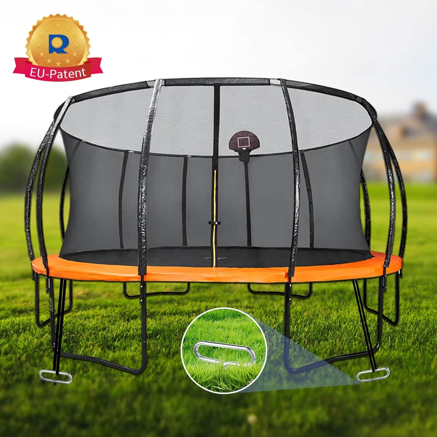 Trampolin Bodenanker-Set mit verstellbaren Gurten (4er-Pack), 4 pack