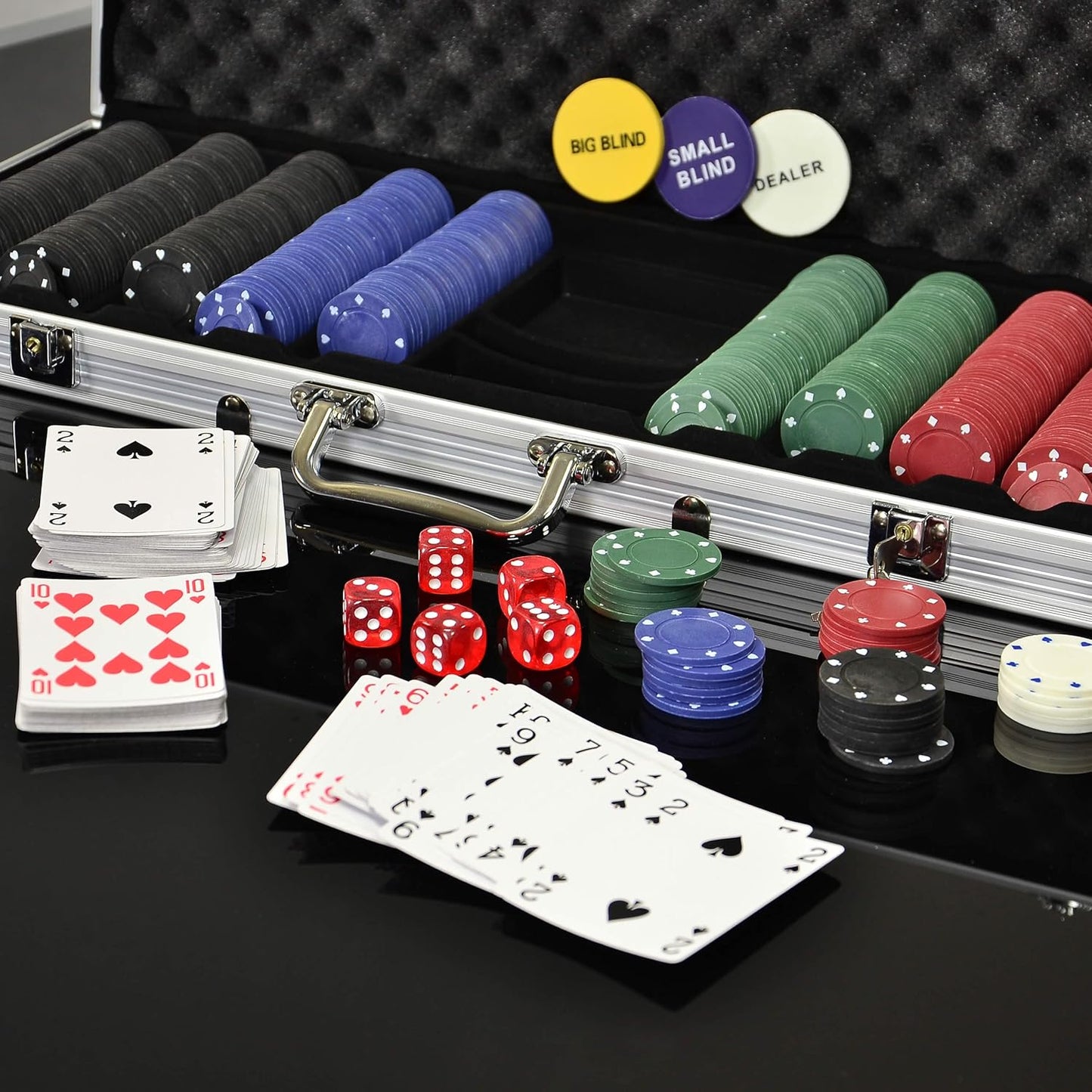 Pokerkoffer Set mit 500 Chips und Zubehör
