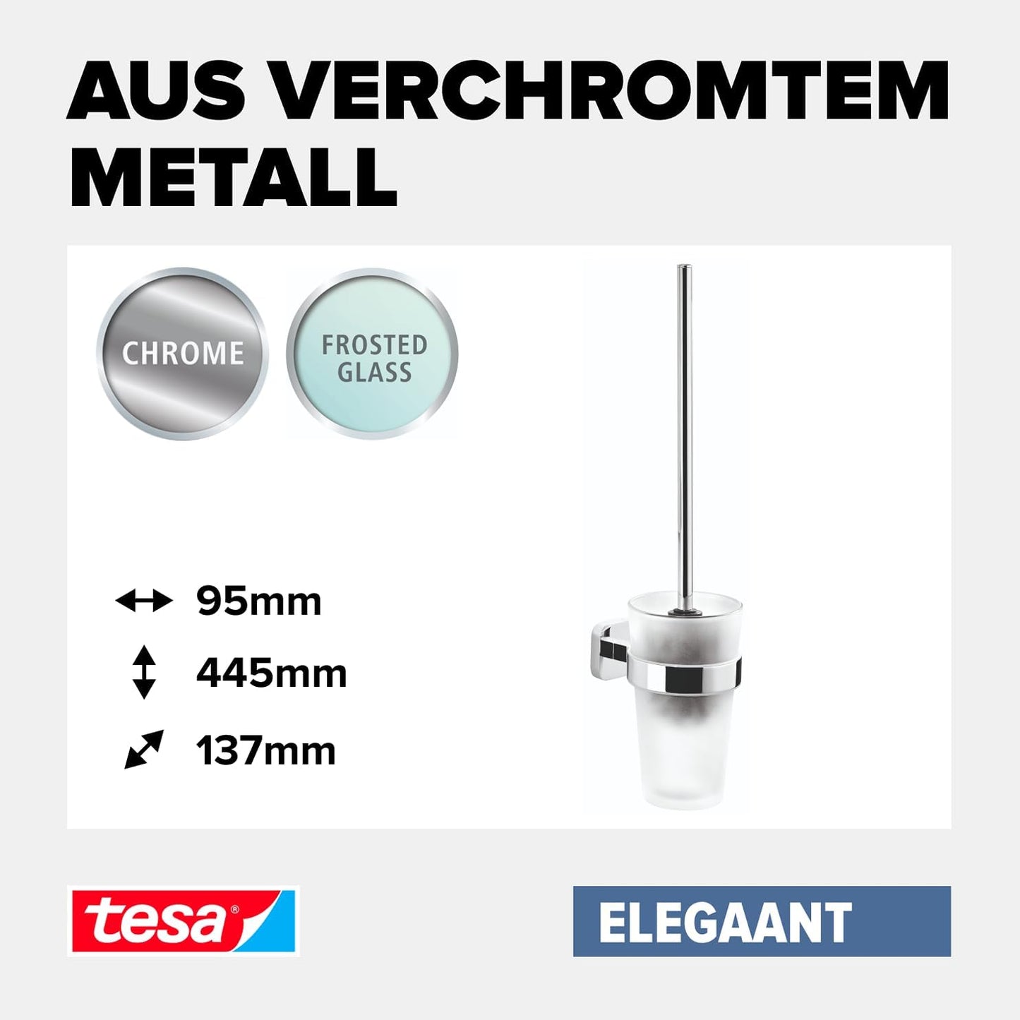 ELEGAANT WC-Bürstengarnitur inkl. Klebelösung ohne Bohren, Toilettenbürstenhalter