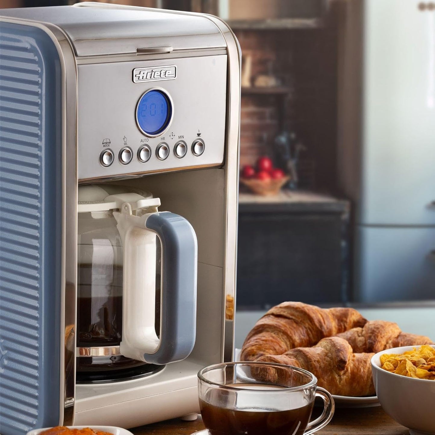 Retro Filterkaffeemaschine, Hellblau