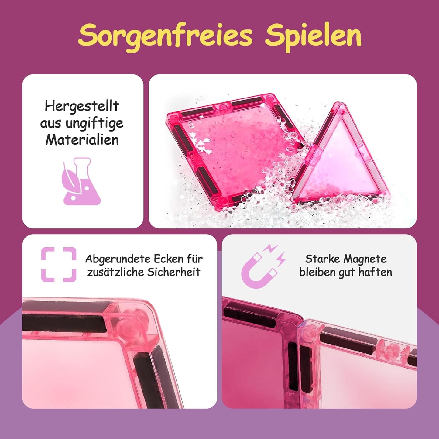Magnetische Bausteine Spielset (80 Teile, Prinzessin), Prinzessin