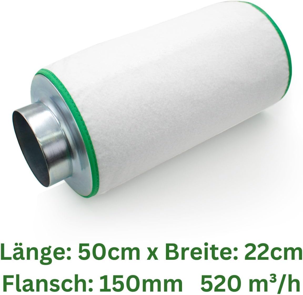 Aktivkohlefilter für Gastronomie und Pflanzenzucht, 520 m³/h | 150mm Flansch