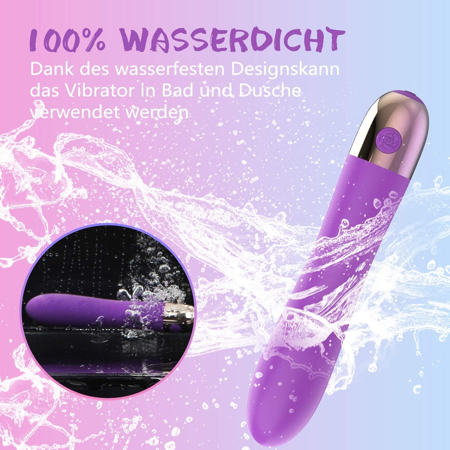 Silikon Vibrator mit Stossfunktion und 10 Modi, Lila