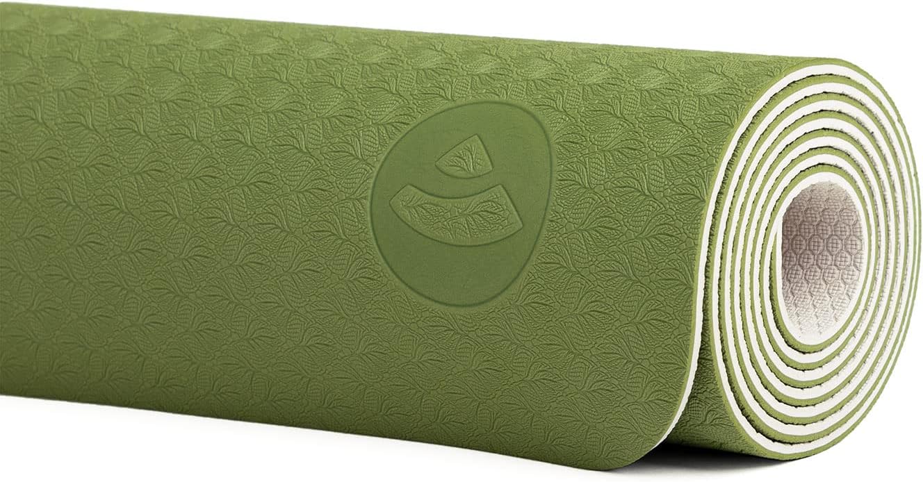 Rutschfeste Yogamatte, olive/sand Yogamatte Flow