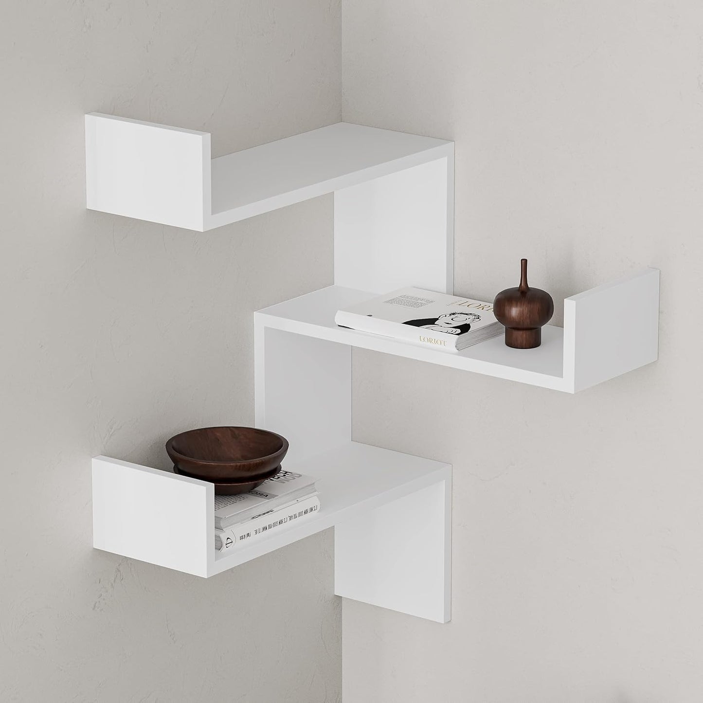 Bücherregal mit 3 Etagen, 60 x 90 x 22 cm, Weiß