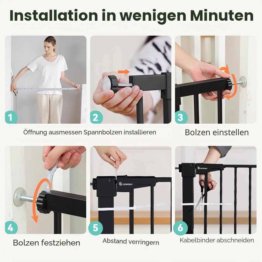 Absperrgitter für Kinder, 76cm Hoch x 110cm Breit Schwarz