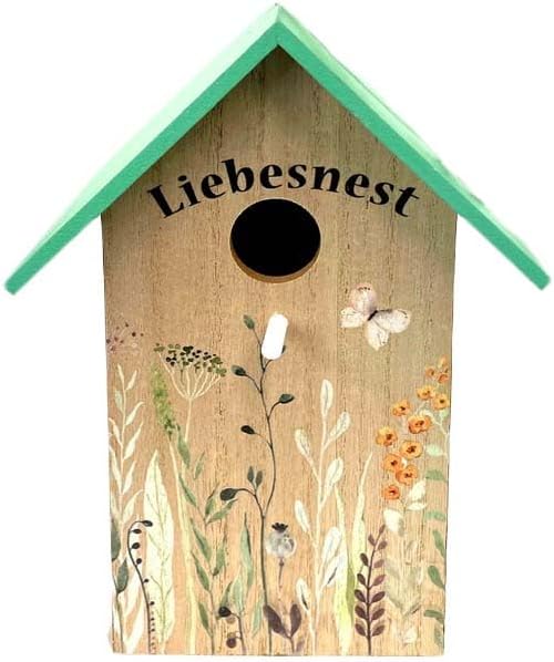 2-teiliges Vogelhaus Nistkasten-Set Liebesnest und Zwitscherhaus, Liebesnest und Zwitscherhaus