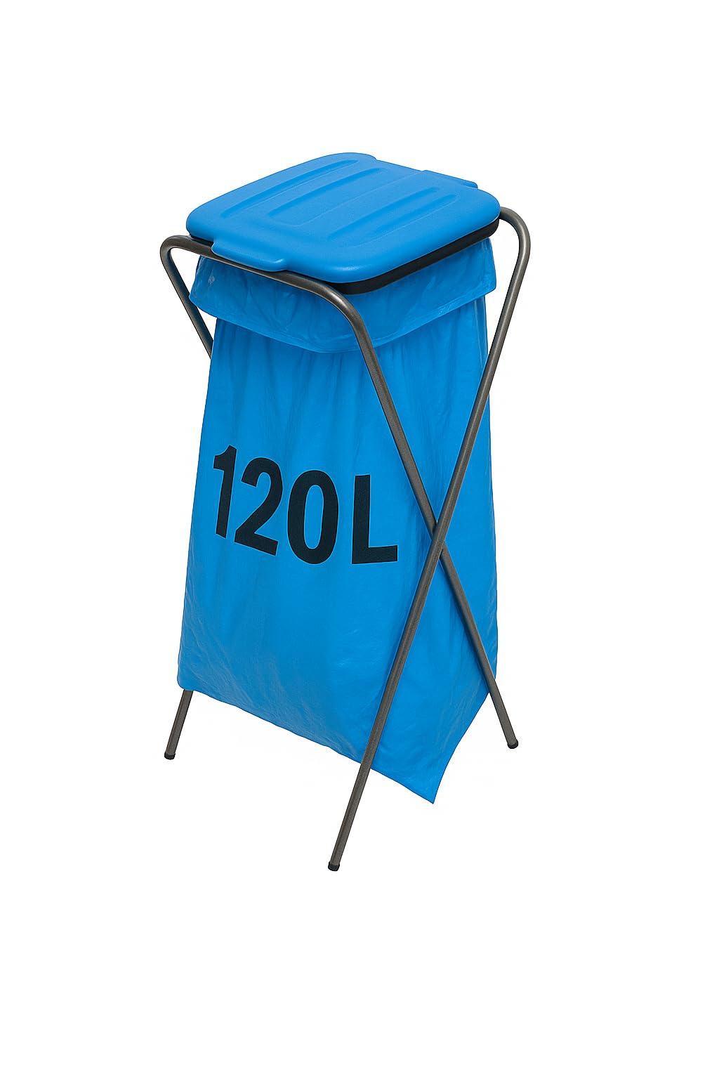 Müllsackständer mit Klappe und Beutelhalter, Blau