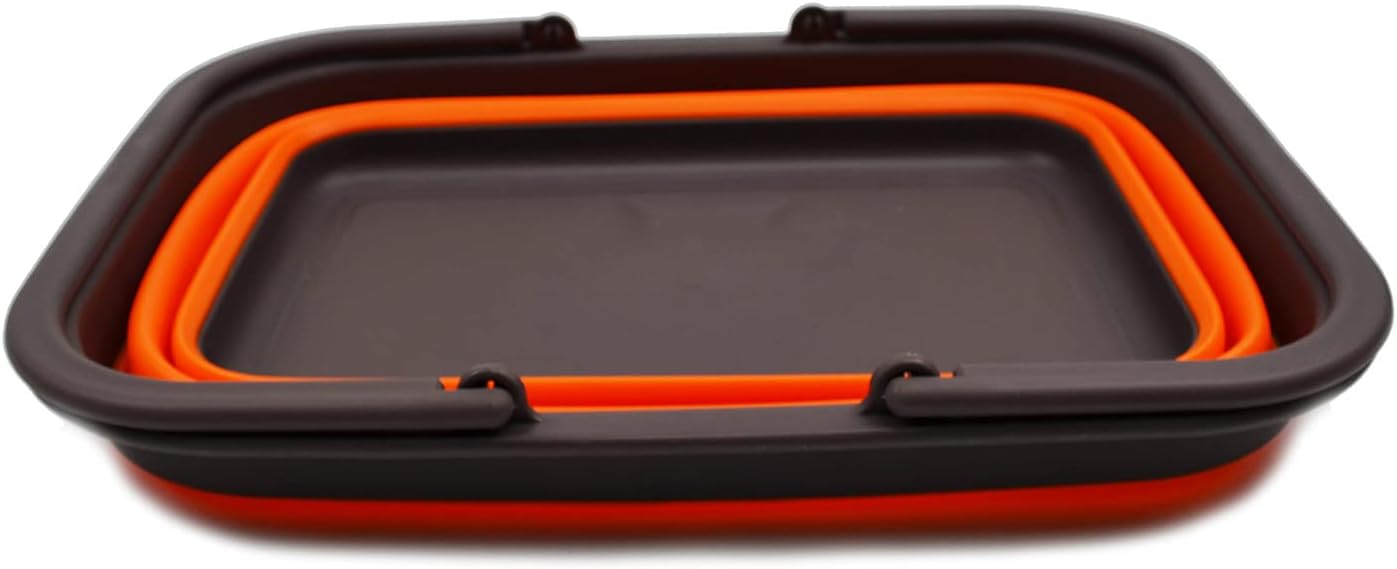 Faltbarer Picknickkorb mit Griff (9.2L), Braun / Orange