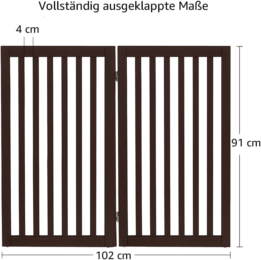 Freistehendes Absperrgitter, faltbar, 2-teilig, Dunkelbraun, 102L x 91H cm, 2-teilig