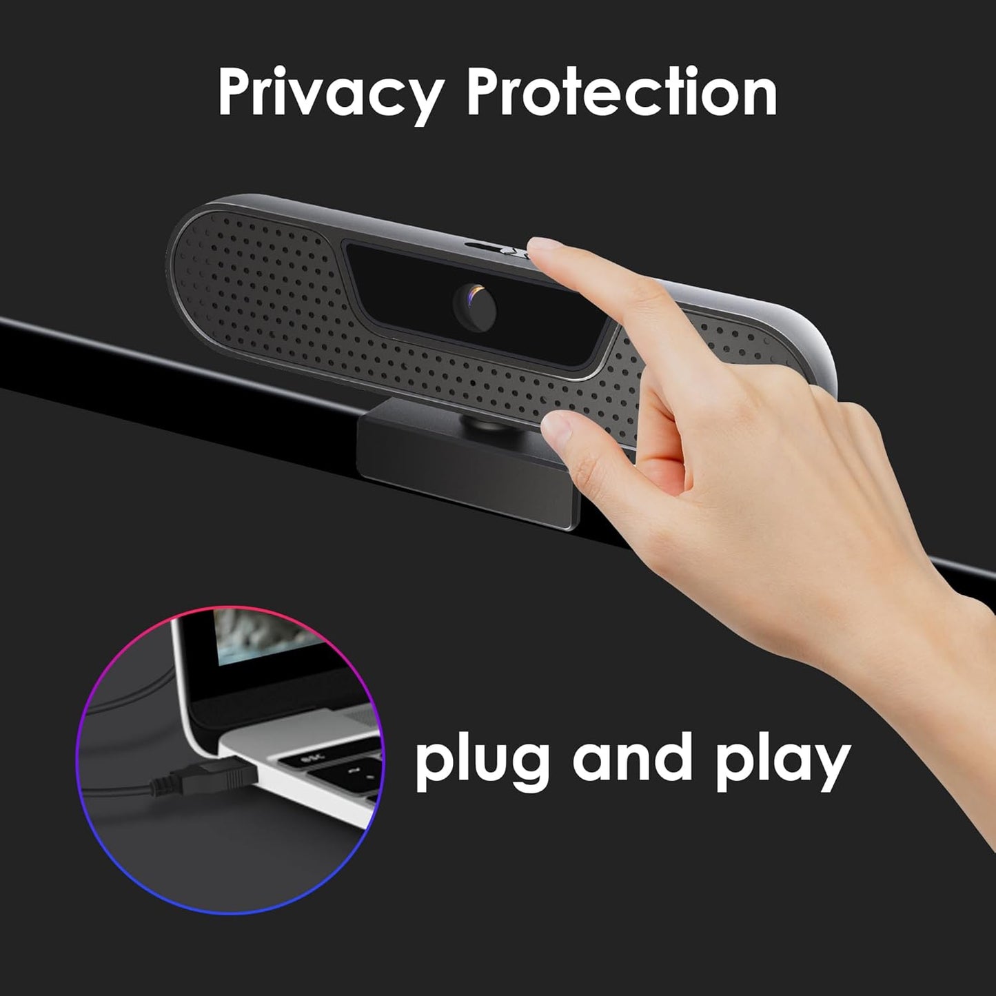 2K Webcam W4GS mit Autofokus und Geräuschunterdrückung, 2K