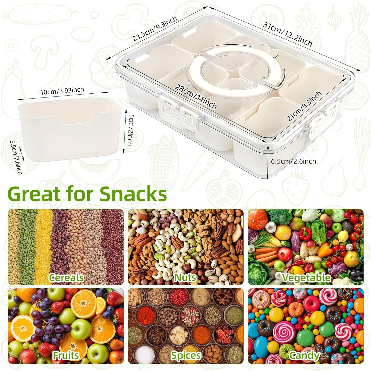 Snackbox mit 8 Fächern