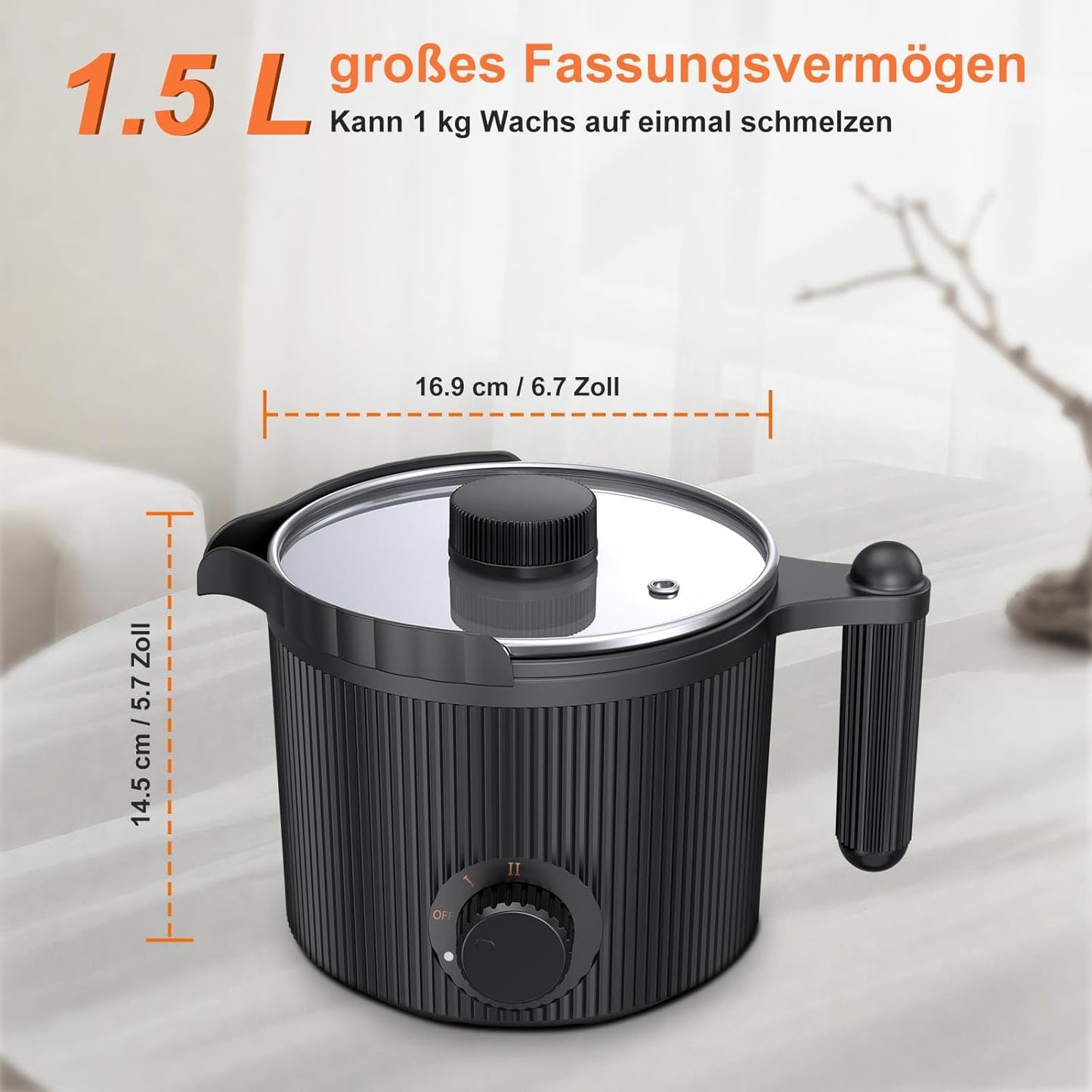 Kerzenwachs Schmelztopf mit Zubehör, Satz