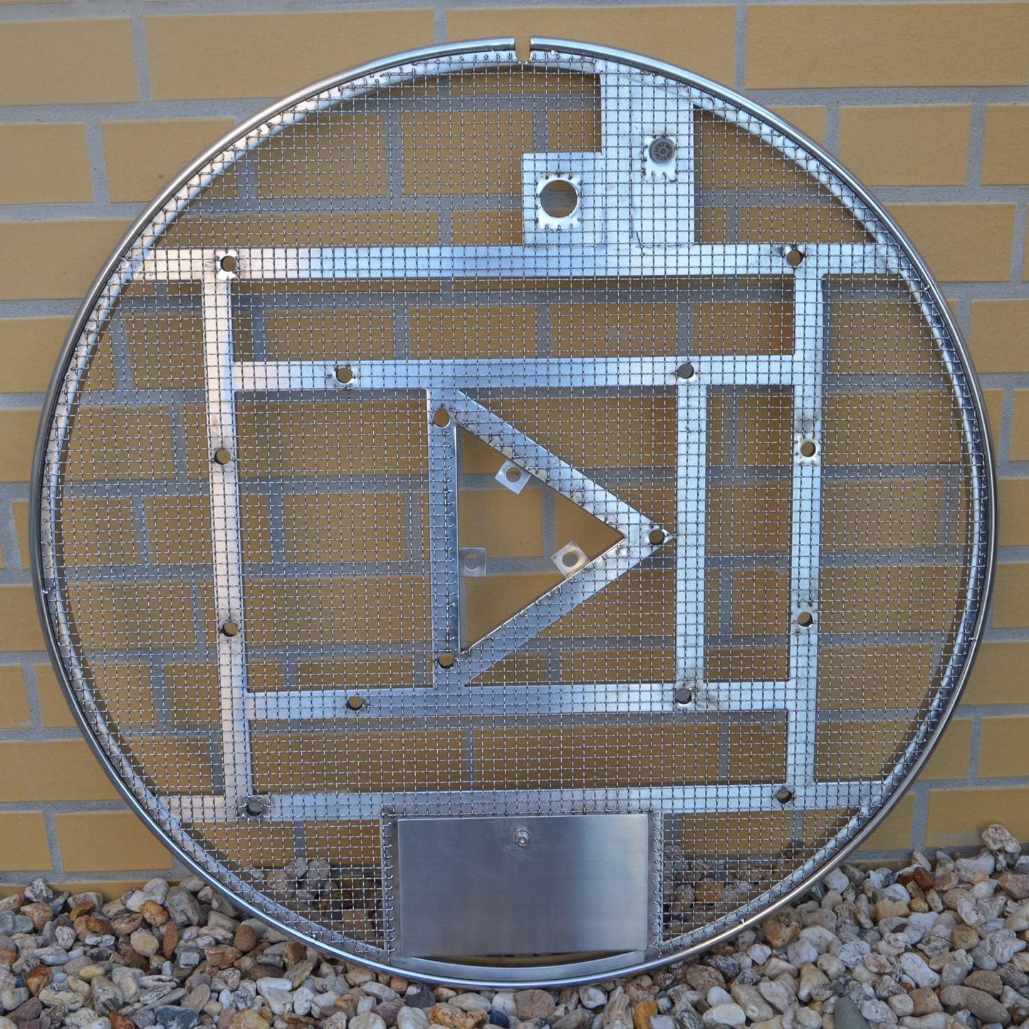 Abdeckgitter-Set mit PE-Becken für Springbrunnen, 26102-Edelstahlgitter-Set