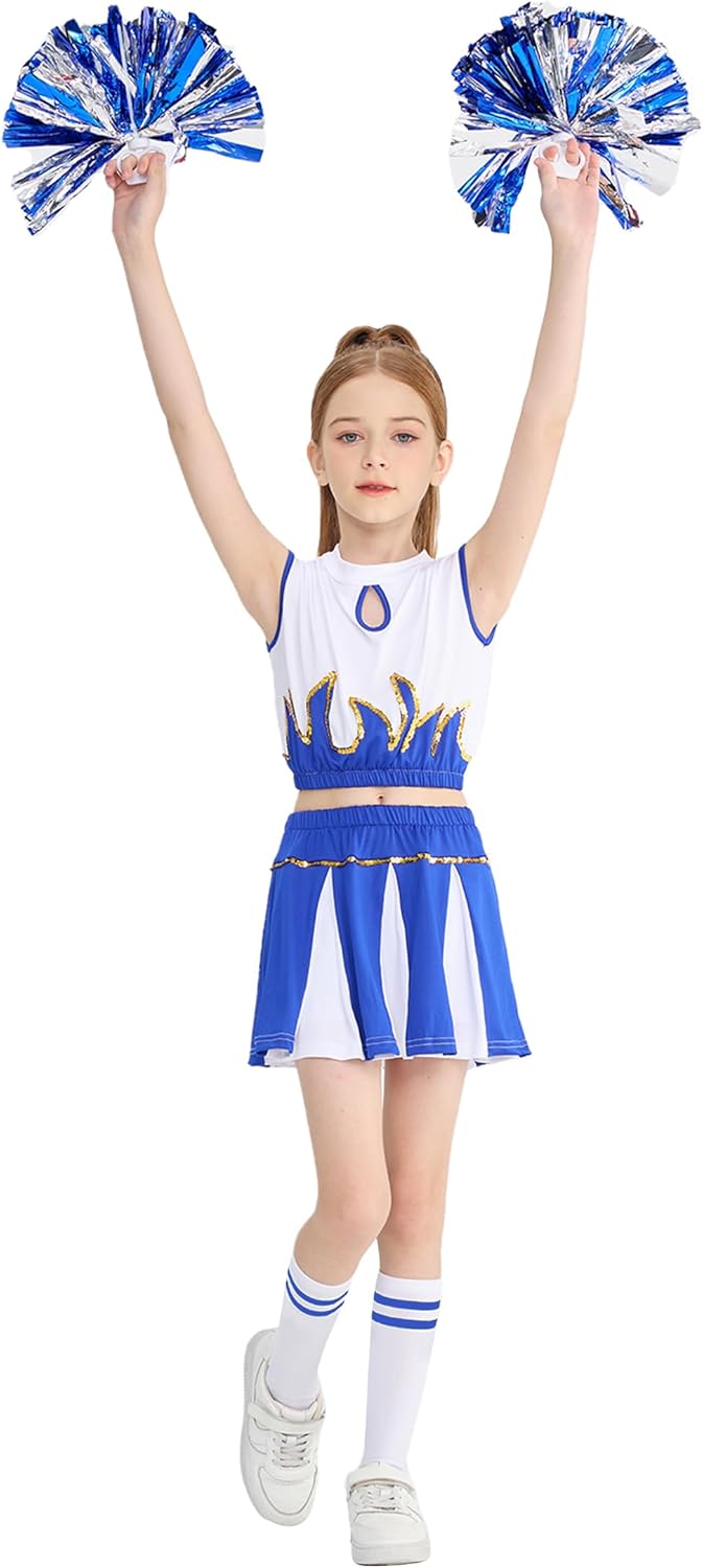 Cheerleader Kostüm für Mädchen, 146-152 / Blau