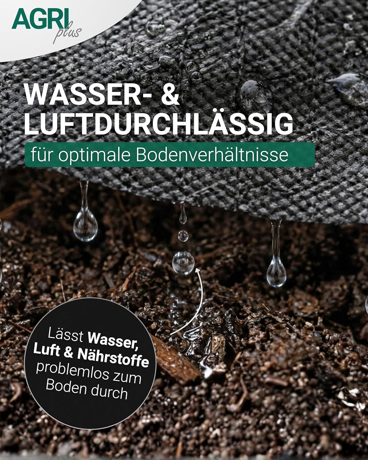 UV-beständiges Unkrautvlies wasserdurchlässig & reissfest, 50g / m2 1,2m x 25m