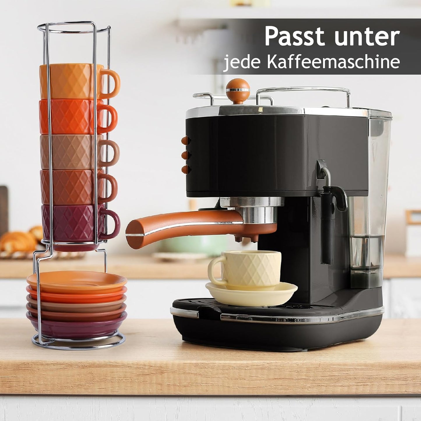 Espressotassen-Set mit Ständer, Magma