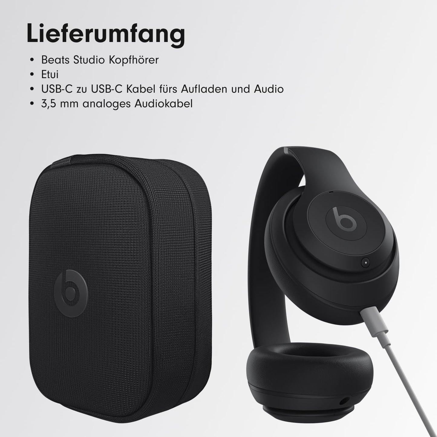 Bluetooth Noise Cancelling Kopfhörer mit 3D Audio Studio Pro, Schwarz