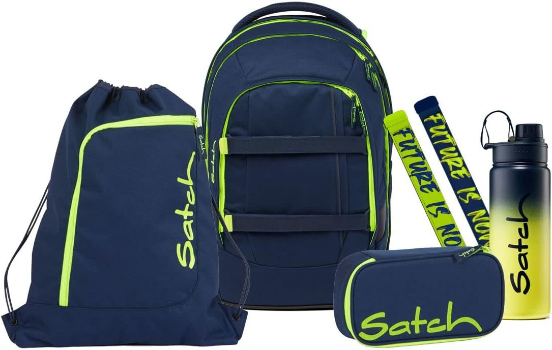 5-teiliges Schulrucksack-Set Graffiti Edition, Toxic Yellow