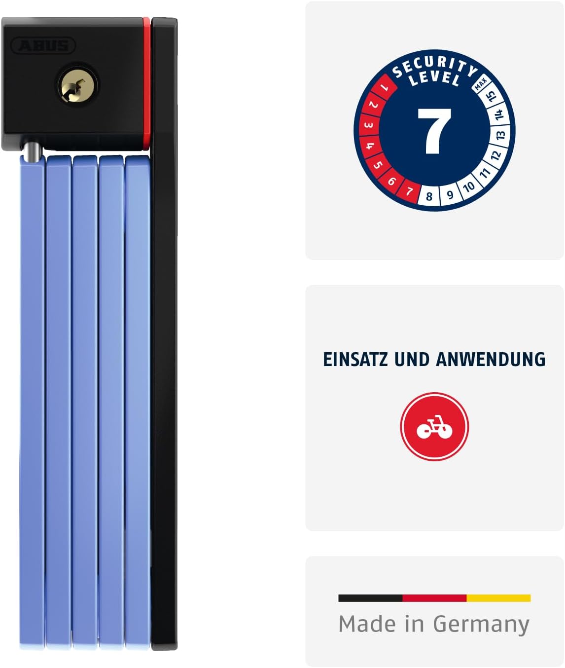 Faltschloss Bordo uGrip 5700K, 80 cm Blau Single