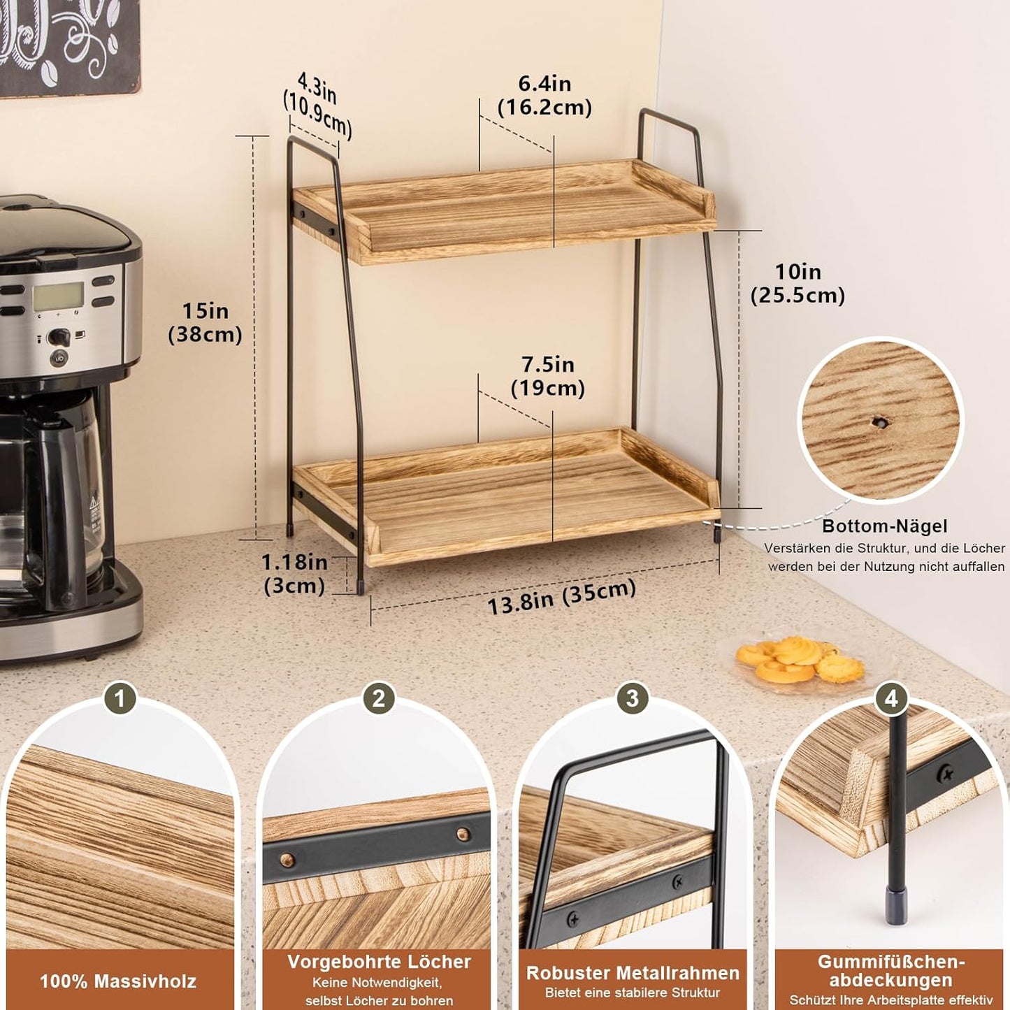 Kaffeebar Organizer, Braun