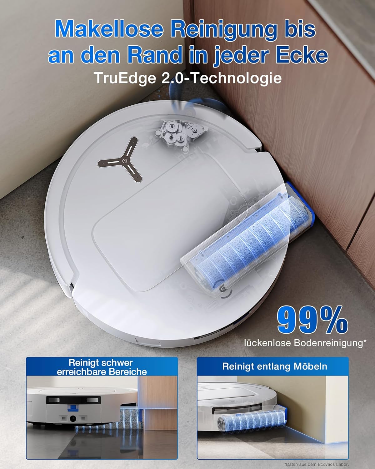 DEEBOT T80 Omni Saug- und Wischroboter mit Selbstreinigung, Weiß
