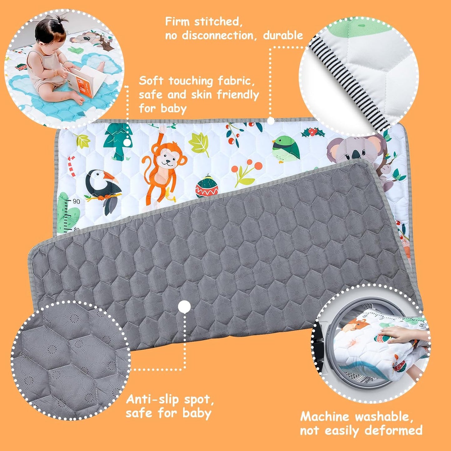 Krabbelteppich für Babys, Elefant 127cm
