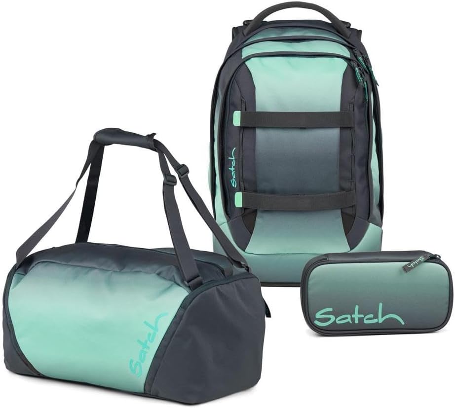 3-teiliges Schulrucksack-Set mit Sporttasche, Gradient Mint