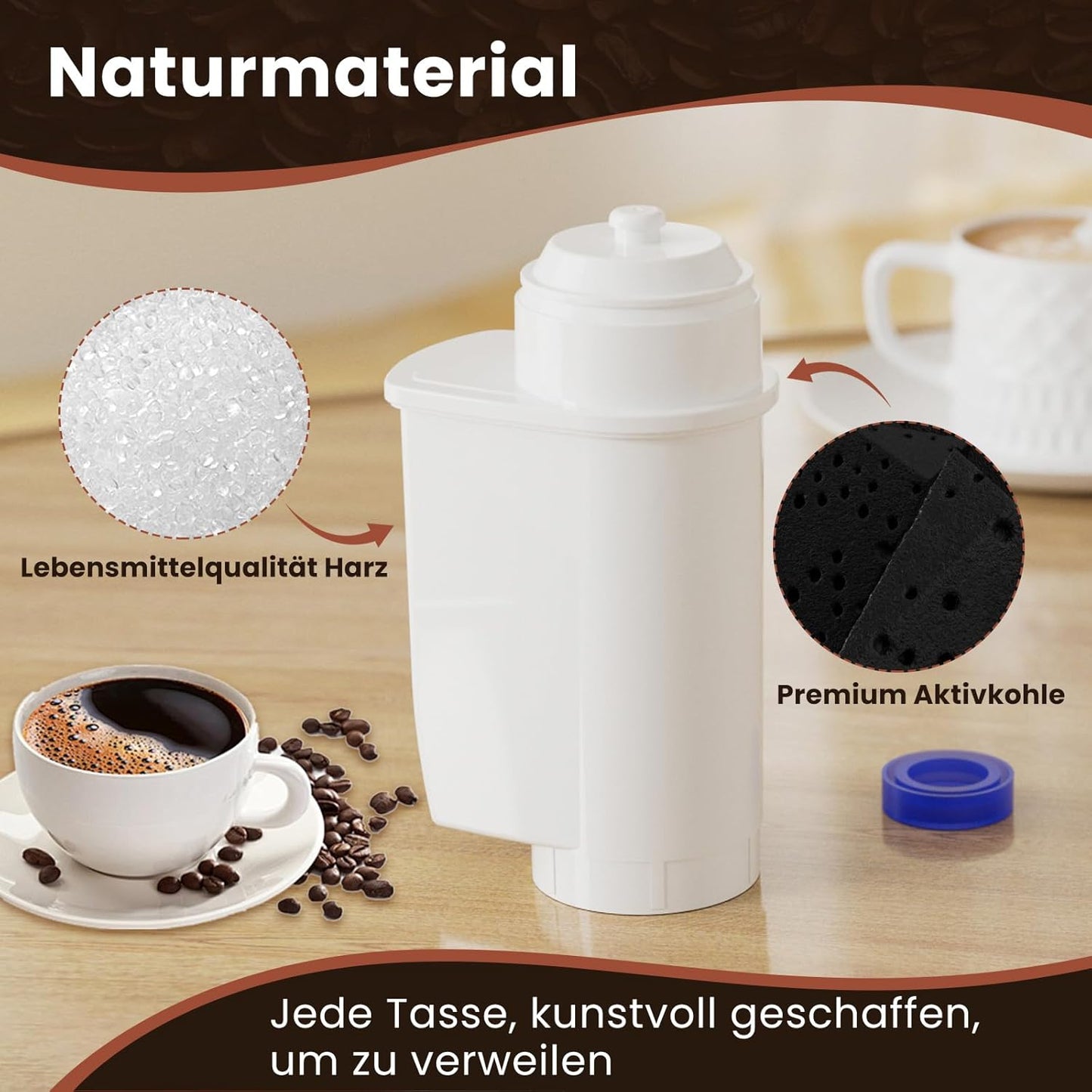 Wasserfilter für Kaffeevollautomaten, 6 Stück, 6 Stück (1er Pack)