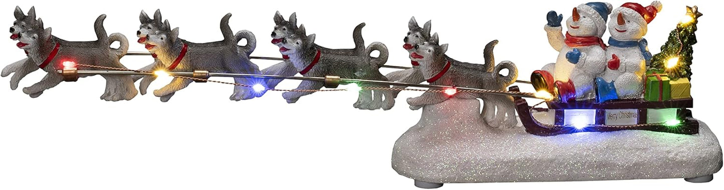 Schneemann mit Hundeschlitten, Schneemann