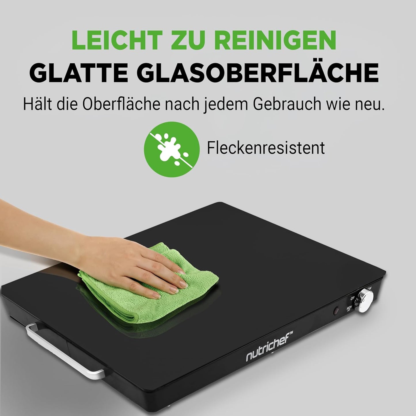Elektrische Warmhalteplatte mit Temperaturregelung, Einheitsgrösse Schwarz