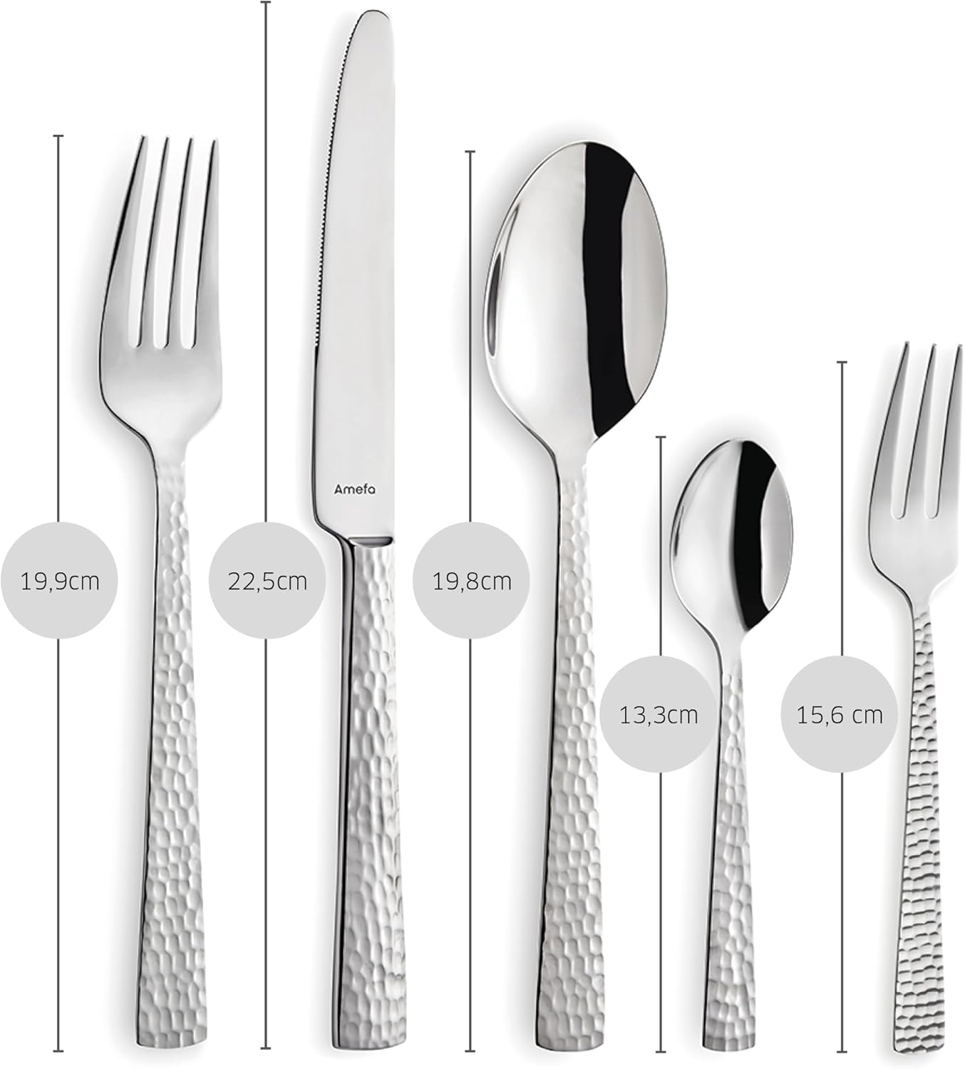 30-teiliges Besteckset Felicity im Hammerschlag-Design, 30-teilig Edelstahl