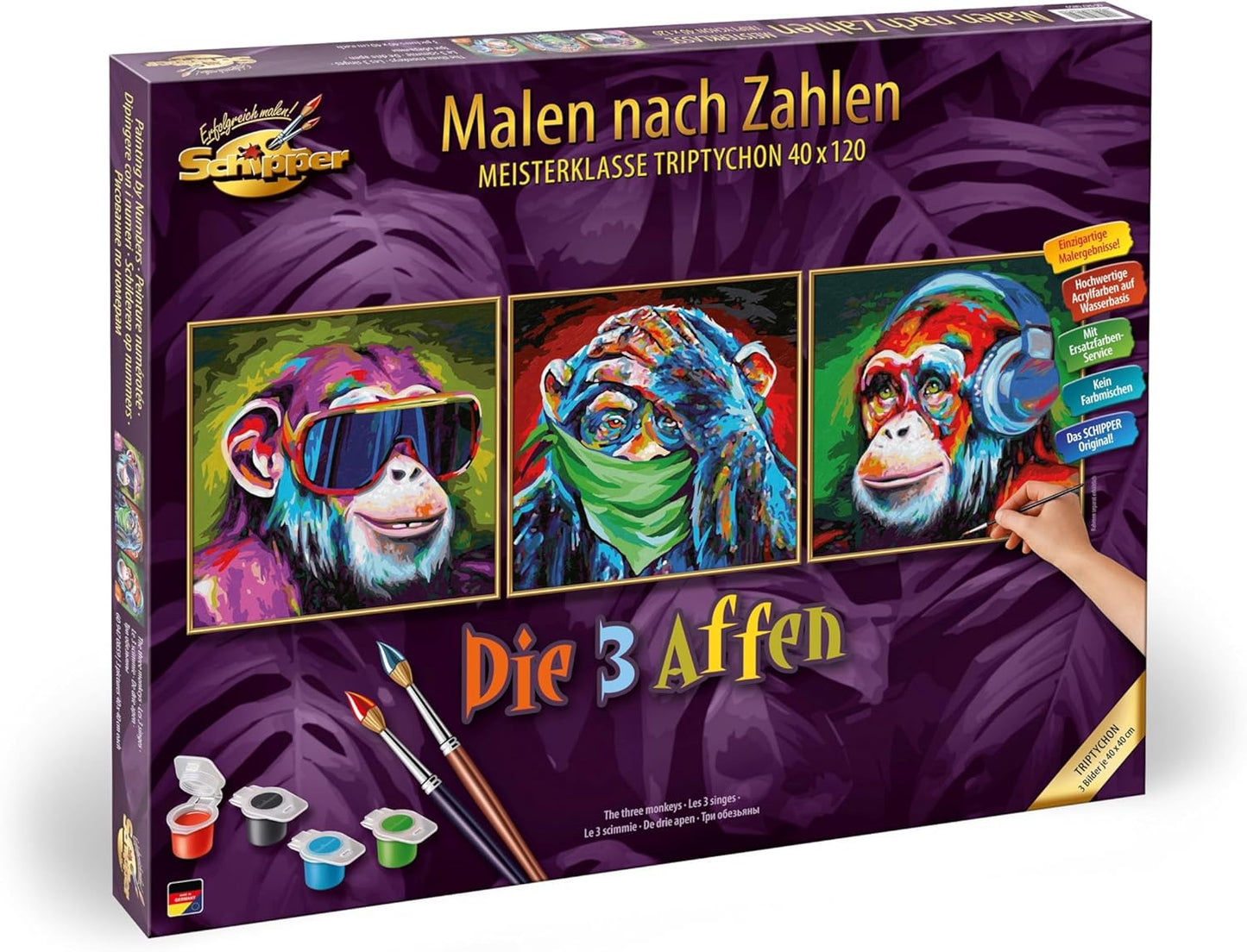 Malen nach Zahlen: Die Drei Affen