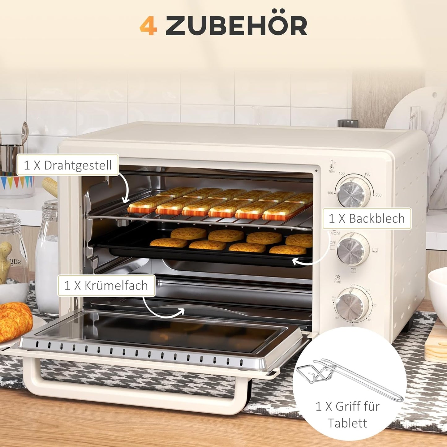Minibackofen, Cremeweiss