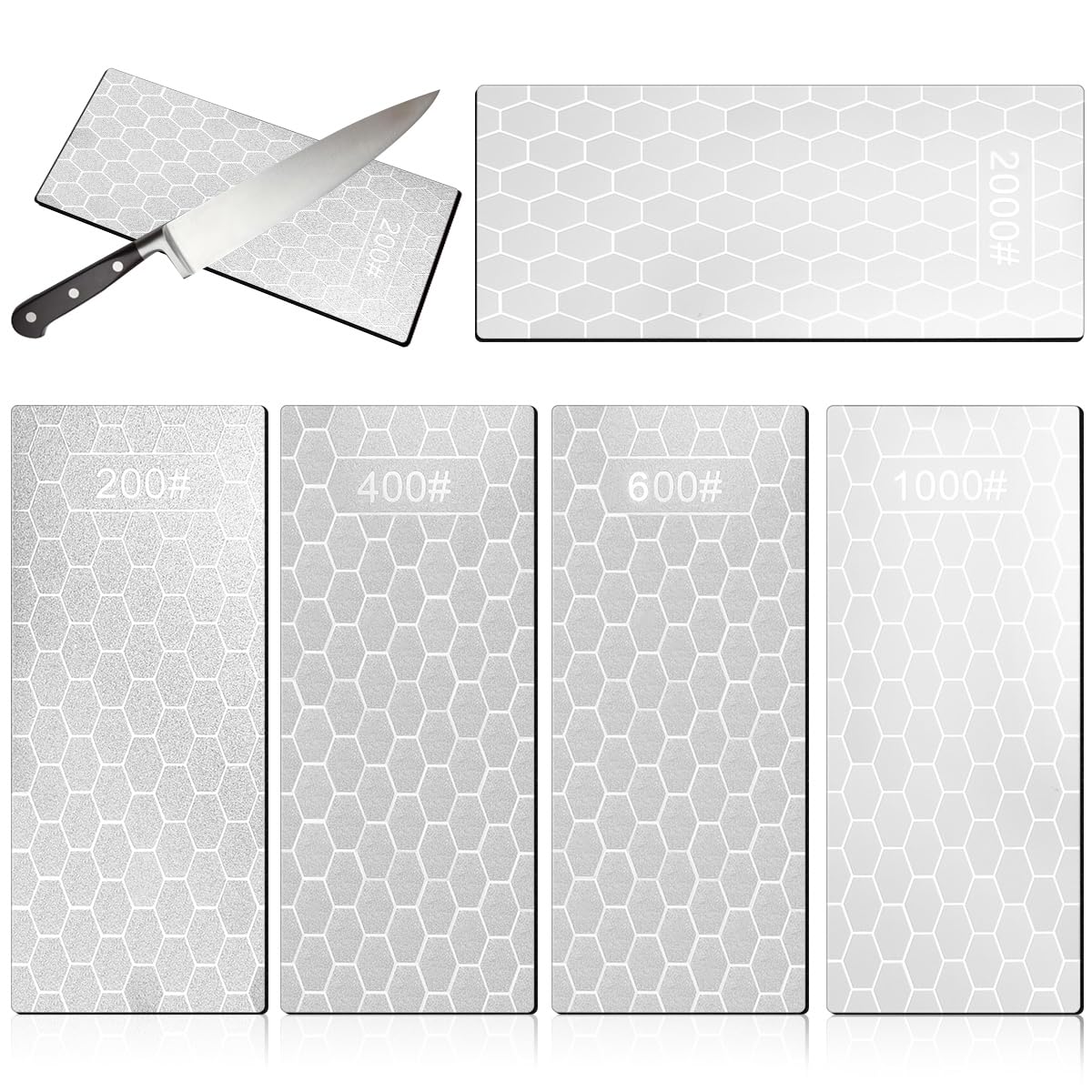 5-teiliges Diamant-Schleifstein-Set, 200/400/600/1000/2000
