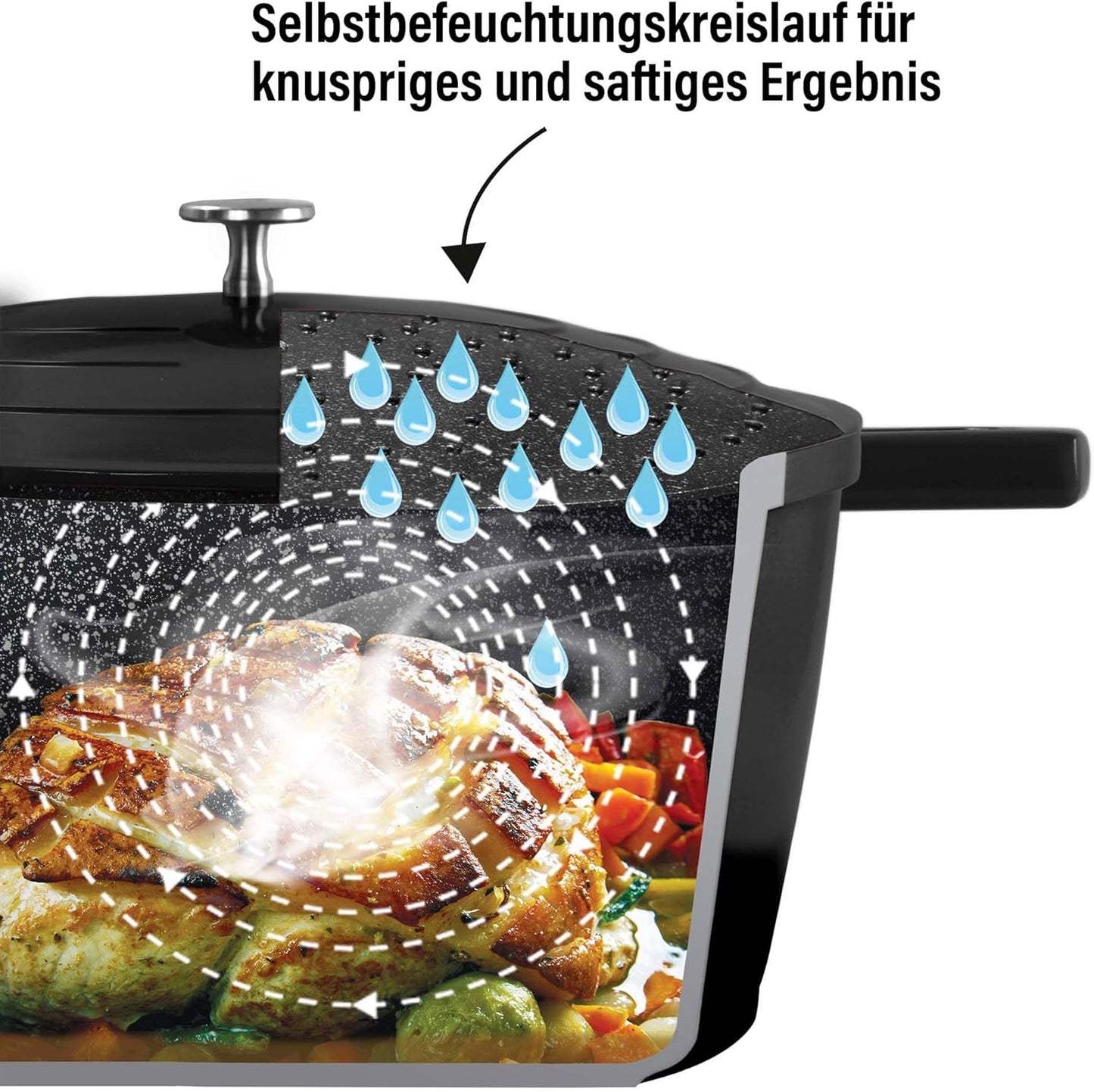 Cocotte Bräter, 20 cm Schwarz