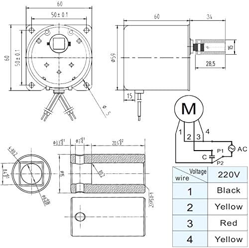 Synchron-Getriebemotor mit Grillspiess-Adapter, 4 U/min, mit Grillspiess-Adapter
