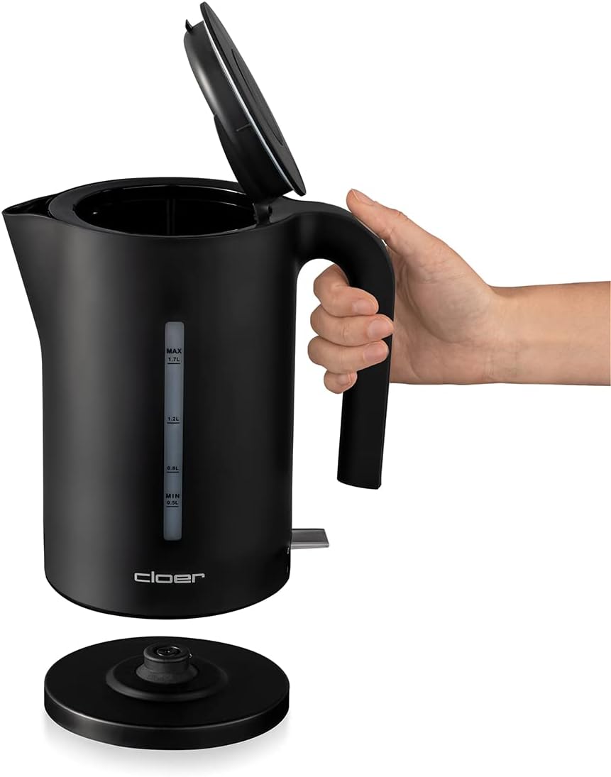 4110 Wasserkocher mit Kalkfilter, Schwarz 1,7 Liter Single