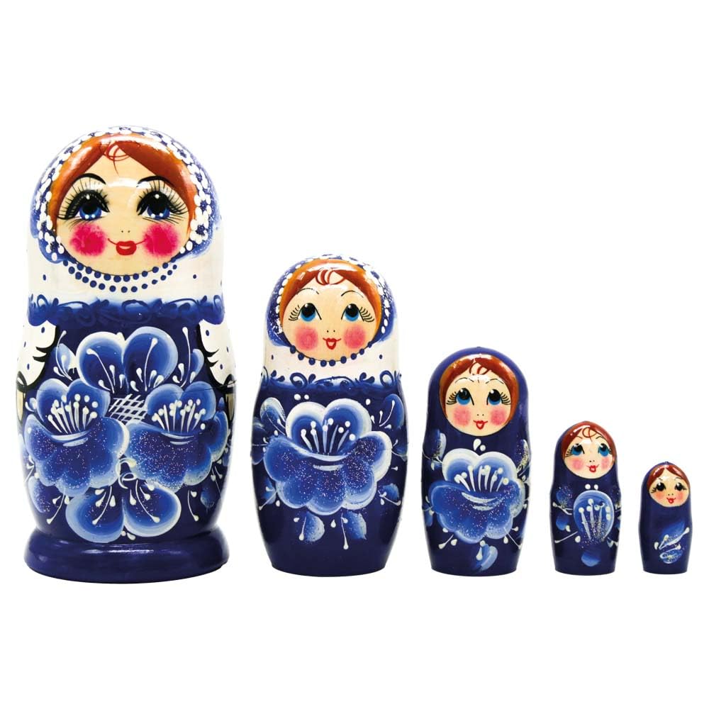 5-teiliges Blumen Matrjoschka Set