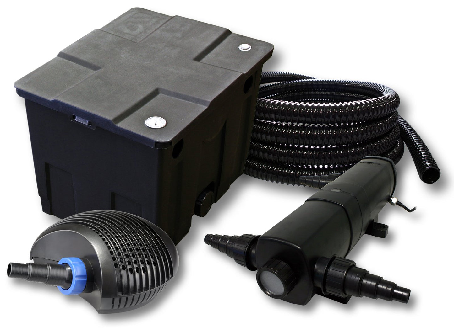 Teichfilter Komplettset bis 12000 L mit Pumpe und UVC-Klärer