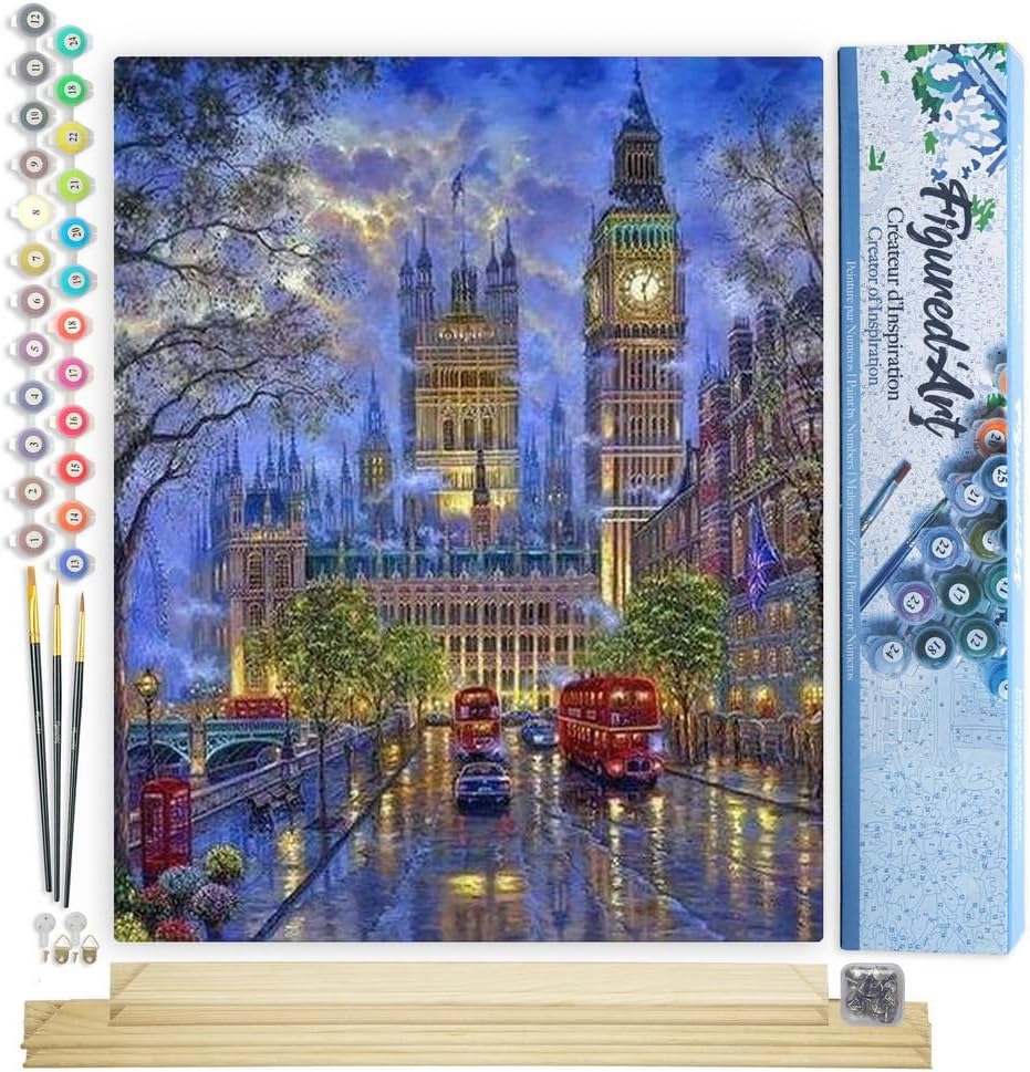 Malen nach Zahlen Set "London in der Dämmerung" (40x50cm), London in der Dämmerung 40x50cm Mit Keilrahmen (nicht gespannt)