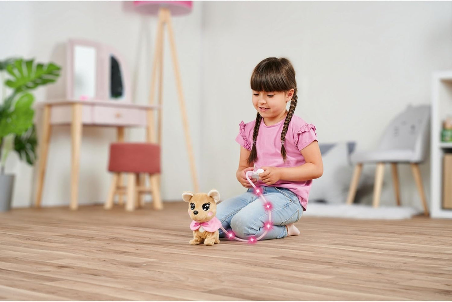 ChiChi Love Loomy Spielzeughund mit Leuchtfunktion