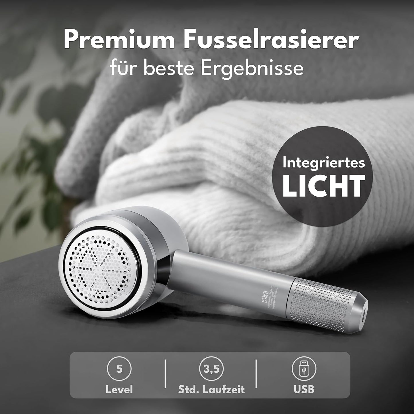 Elektrischer Fusselrasierer mit LED-Display
