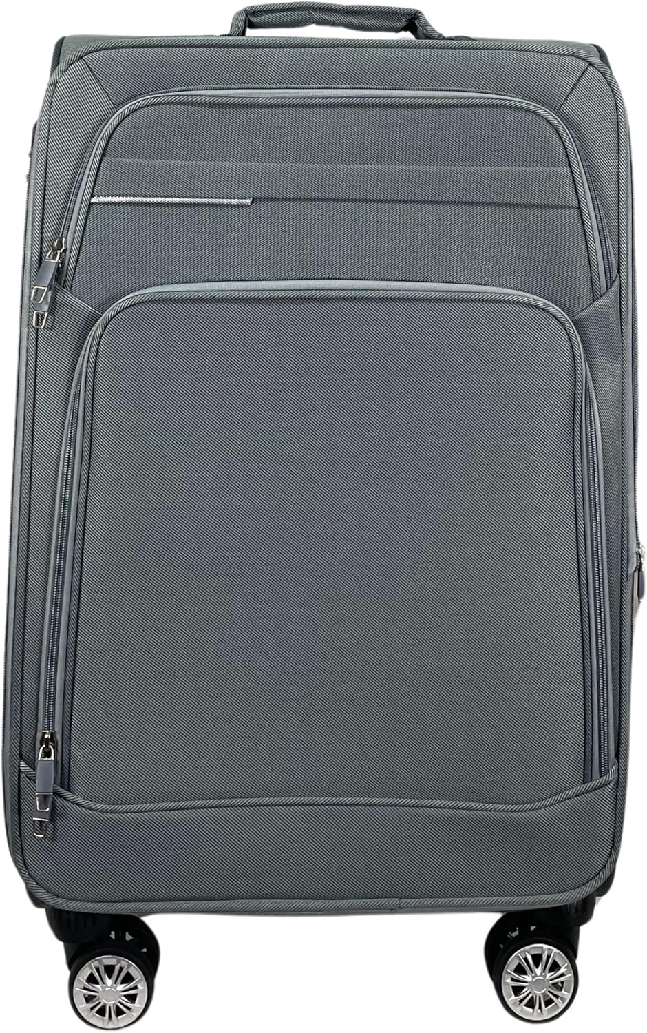 Erweiterbarer Weichgepäck-Reisekoffer XL mit Zwillingsrollen, Großer Koffer (75cm) Grau