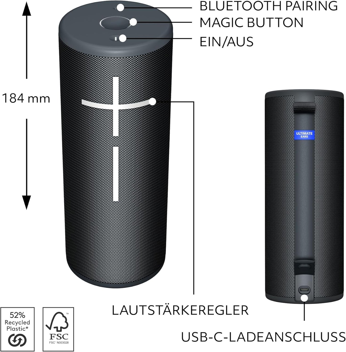 Boom 4 Bluetooth-Lautsprecher, BOOM 4 Schwarz